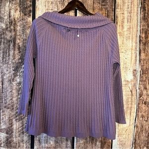 Cowl neck ribbed sweater
